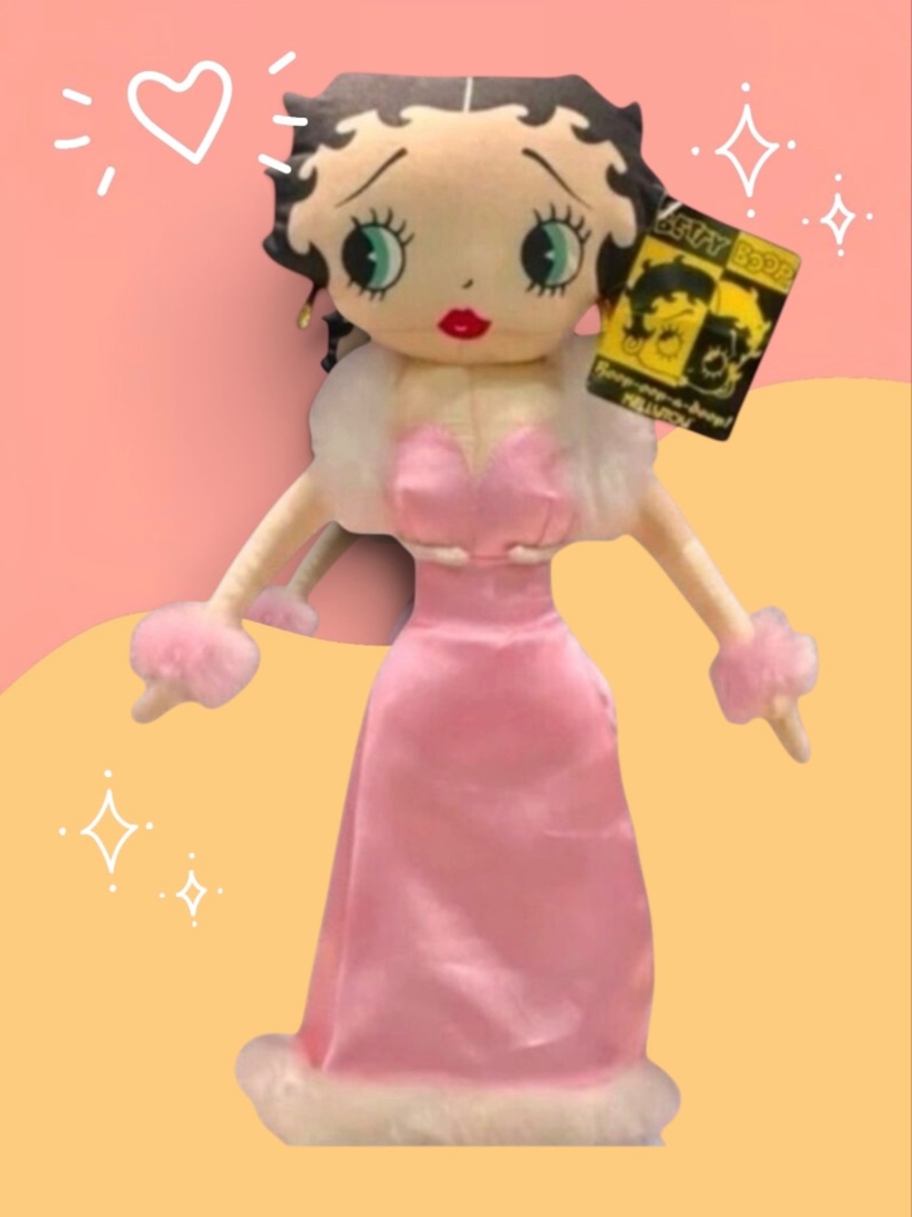 Betty Boop Cloth Rag Doll all Dressed Up by Kellytoy 1999 18 Inches